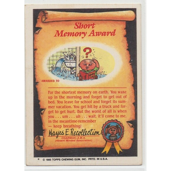 1985, 86, 87, 88 Topps Garbage Pail Kids - Lot of Nine Cards - Picture 15 of 16